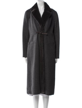 Manzoni 24 Wool Coat with Removable Mink Collar Lining