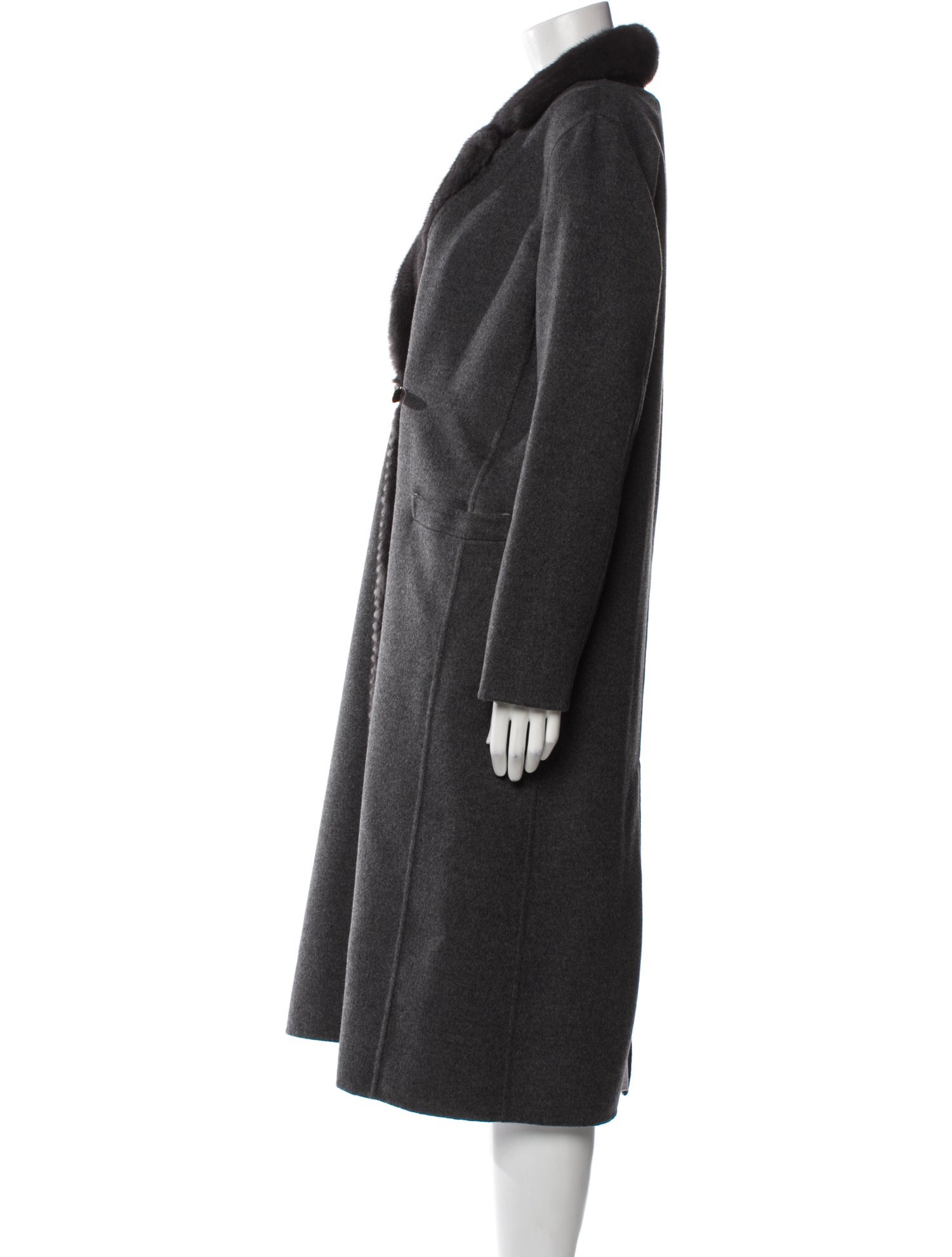 Manzoni 24 Wool Coat with Removable Mink Collar Lining