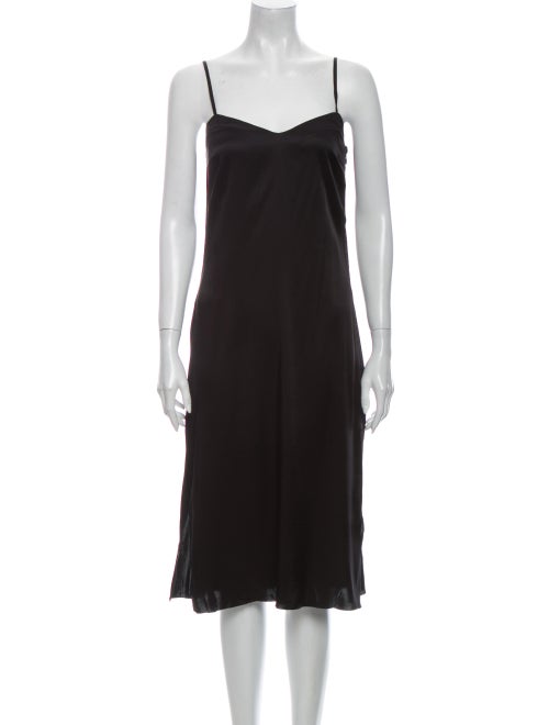 Marc Jacobs V-Neck Midi Length Dress Black