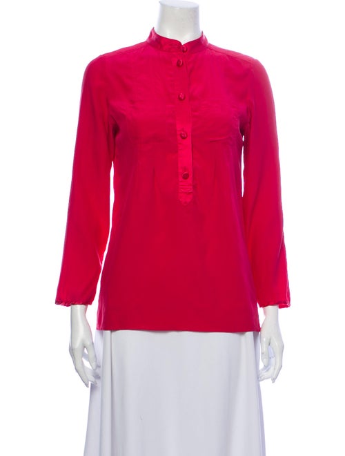 Marc Jacobs Silk Mock Neck Blouse Pink