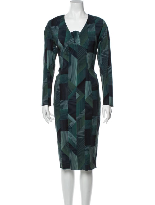 Marc Jacobs Printed Midi Length Dress Green