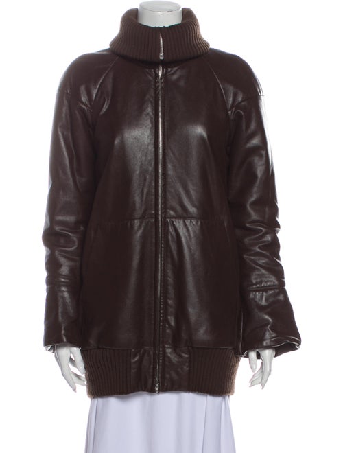 Marc Jacobs Leather Coat Brown