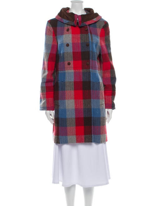 Marc Jacobs Wool Plaid Print Coat Wool