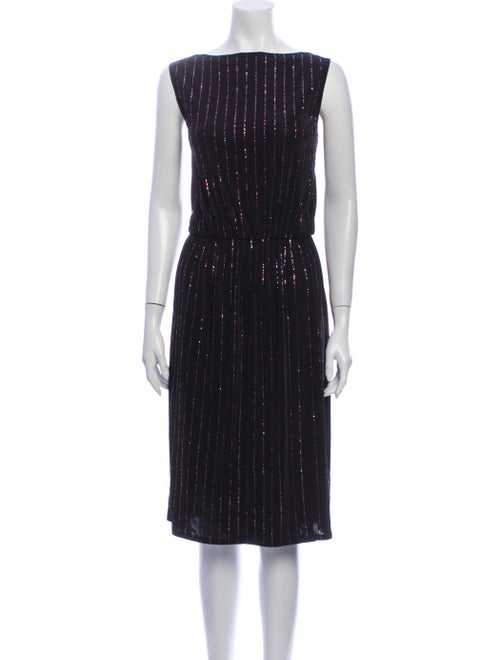 Marc Jacobs Striped Knee-Length Dress Black