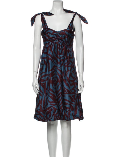Marc Jacobs Silk Knee-Length Dress Blue
