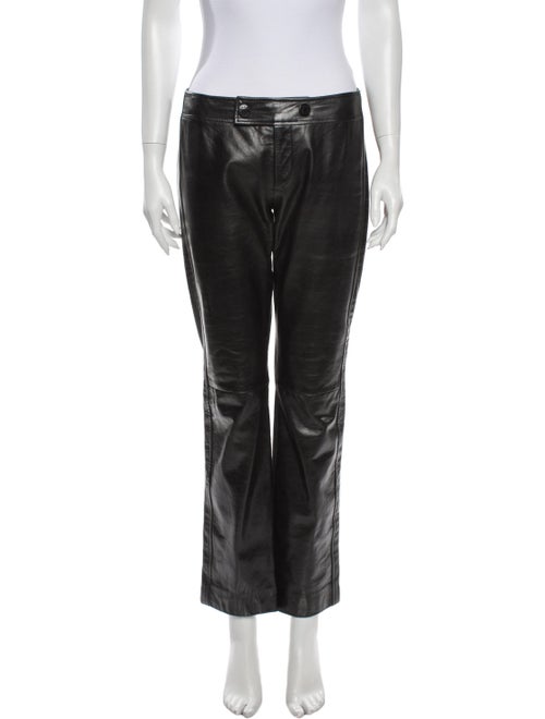 Marc Jacobs Leather Straight Leg Pants Black