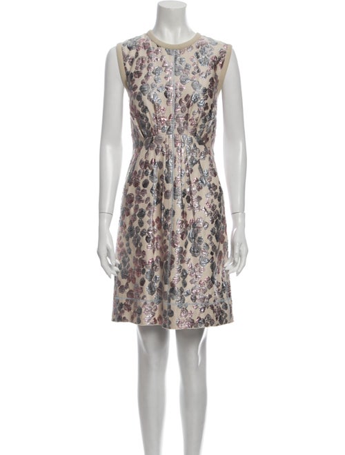 Marc Jacobs Floral Print Knee-Length Dress Metalli