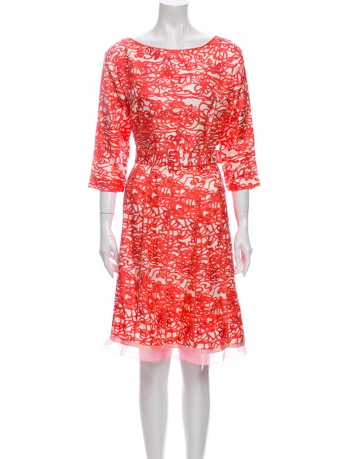 Marc Jacobs Silk Knee-Length Dress Red