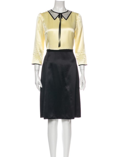 Marc Jacobs Silk Knee-Length Dress Yellow