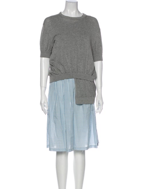 Marc Jacobs Plaid Print Knee-Length Dress Grey