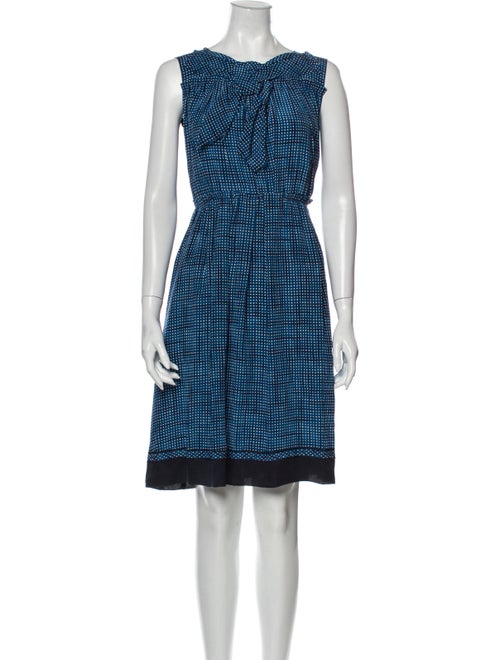 Marc Jacobs Silk Knee-Length Dress Blue