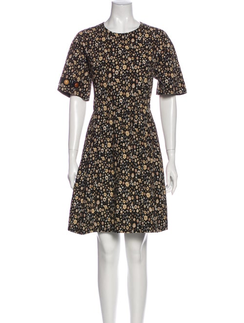 Marc Jacobs Floral Print Knee-Length Dress Black