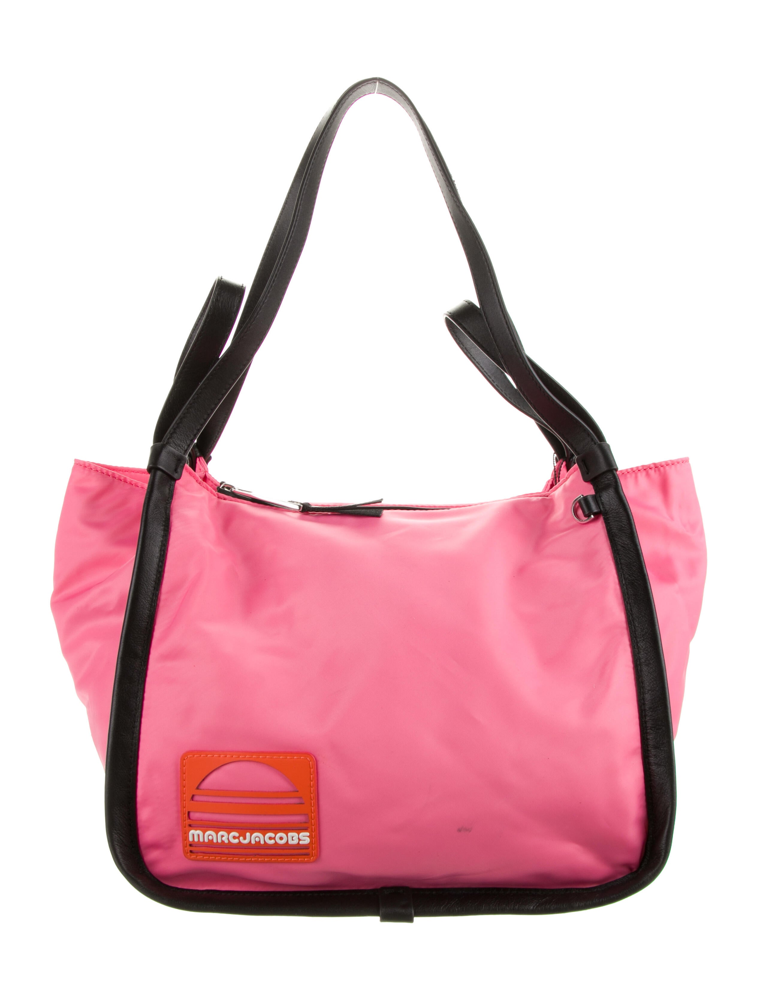 Marc Jacobs Nylon Leather Trimmed Shoulder Bag Pink Shoulder Bags