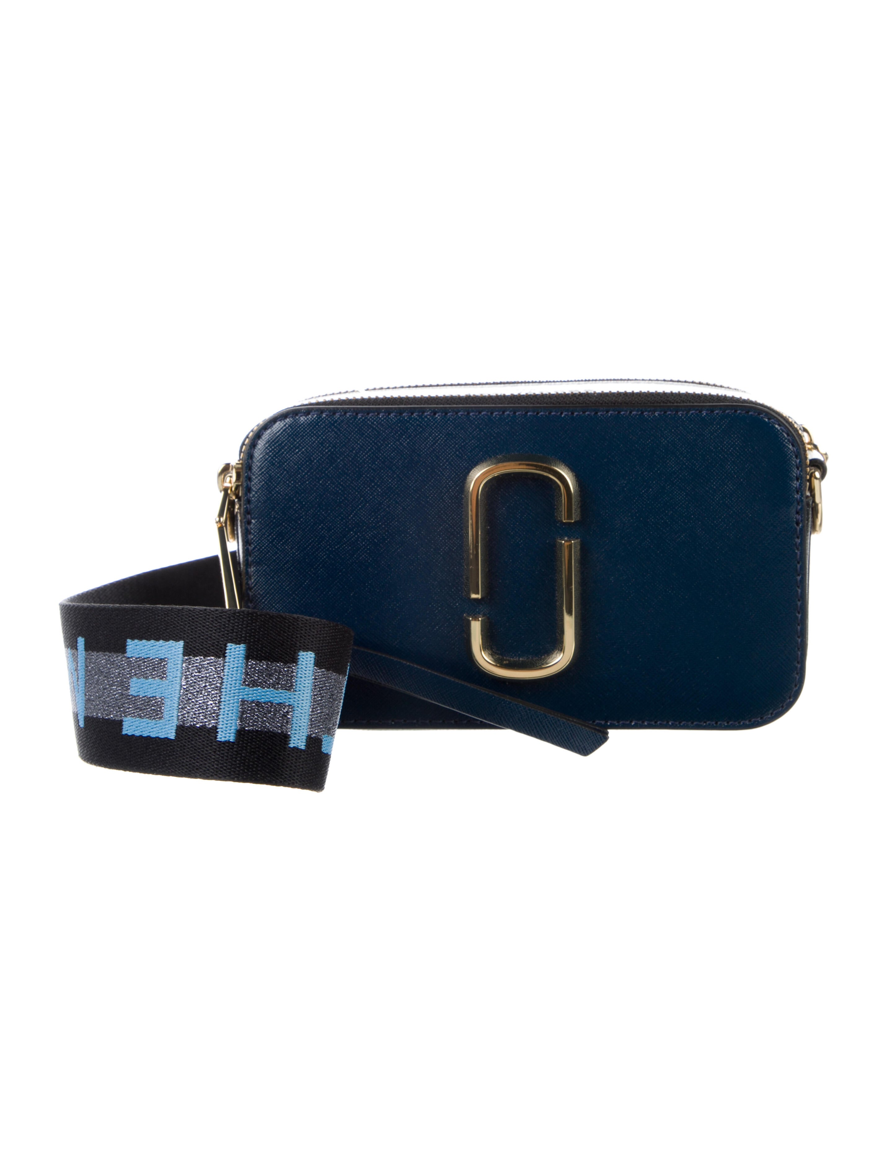 Marc Jacobs The Boho Grind Leather Crossbody Bag Blue Crossbody Bags
