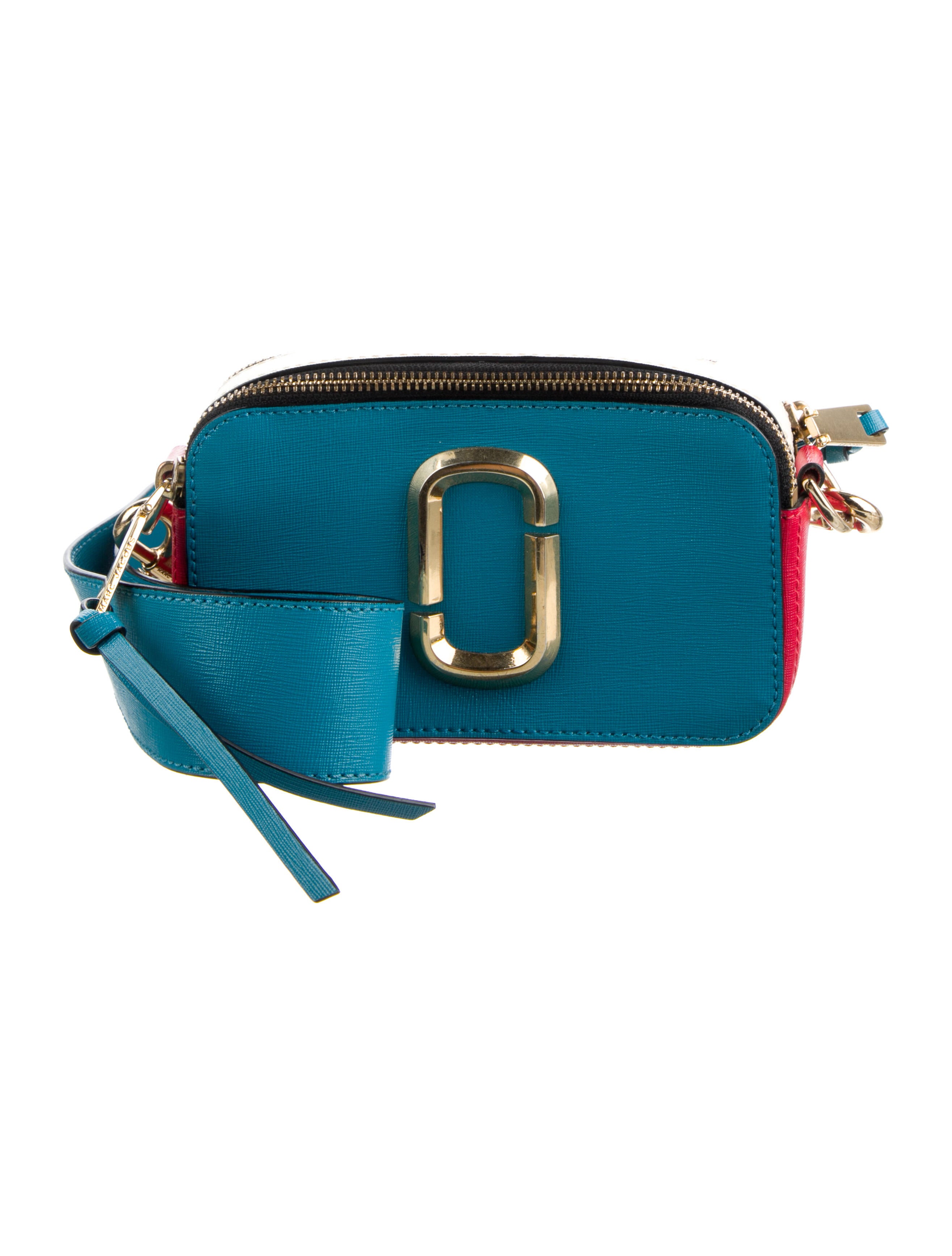 Marc Jacobs Saffiano Leather Crossbody Bag Blue Crossbody Bags
