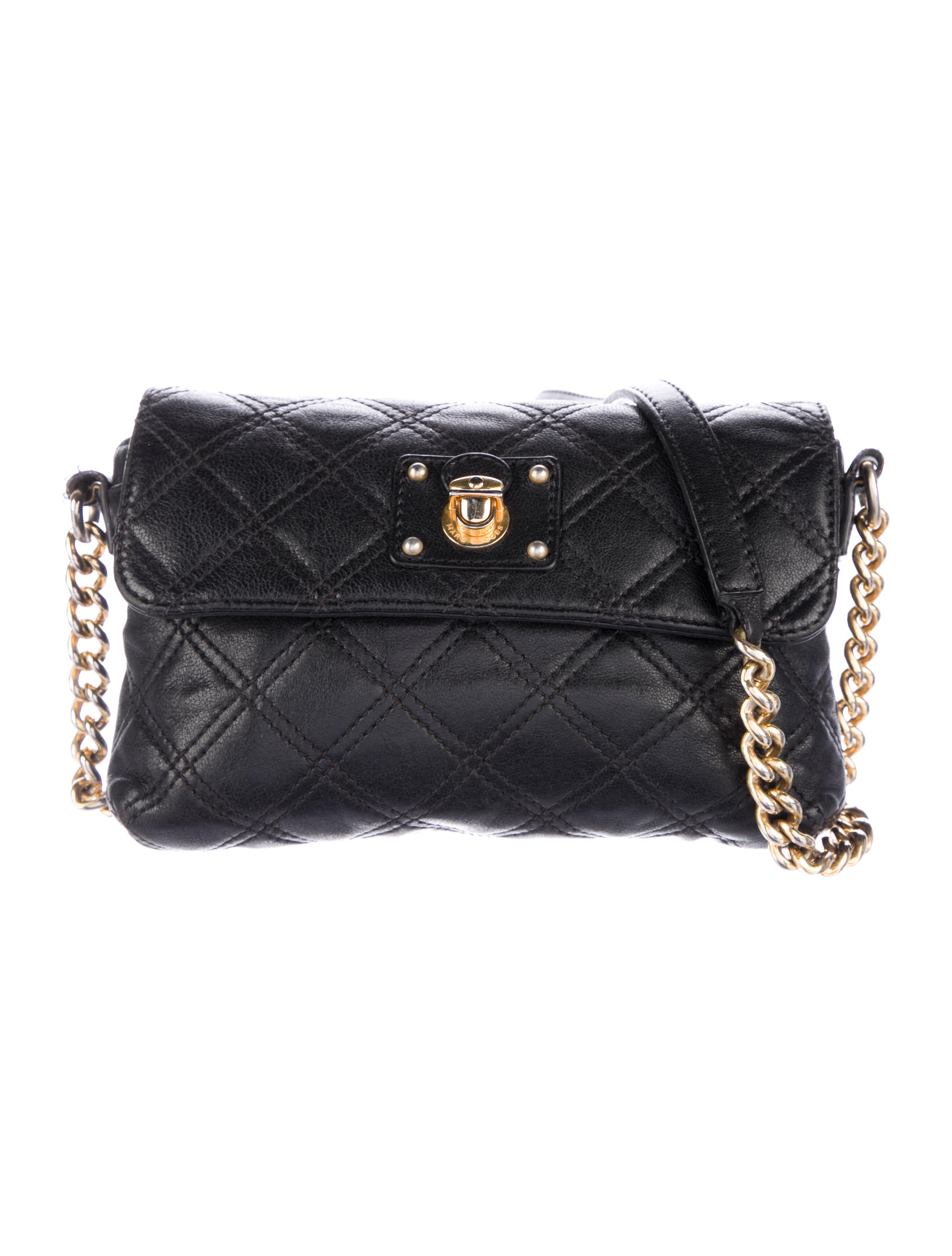 Marc Jacobs Quilted Leather Crossbody Bag Black Crossbody Bags