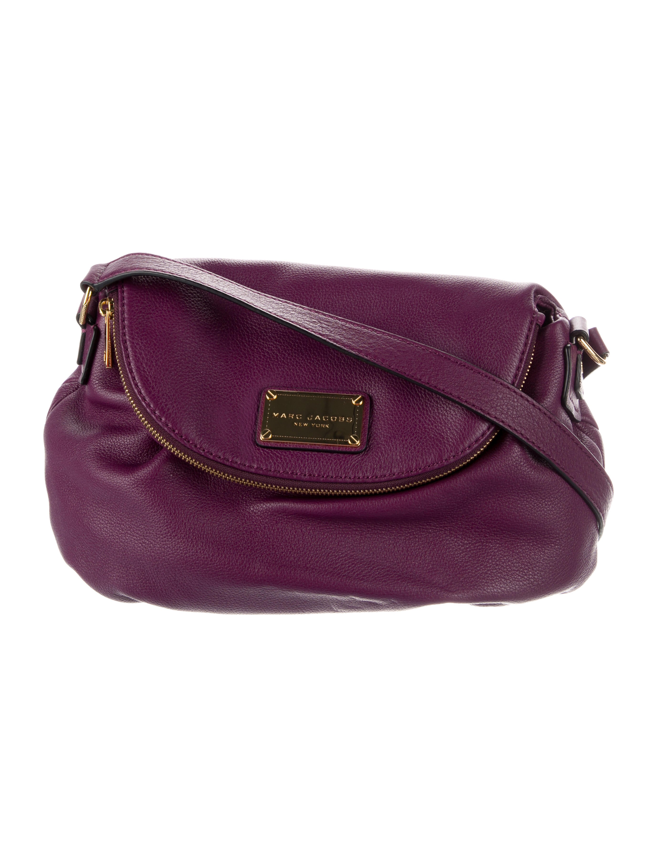 Marc Jacobs Textured Leather Crossbody Bag Purple Crossbody Bags