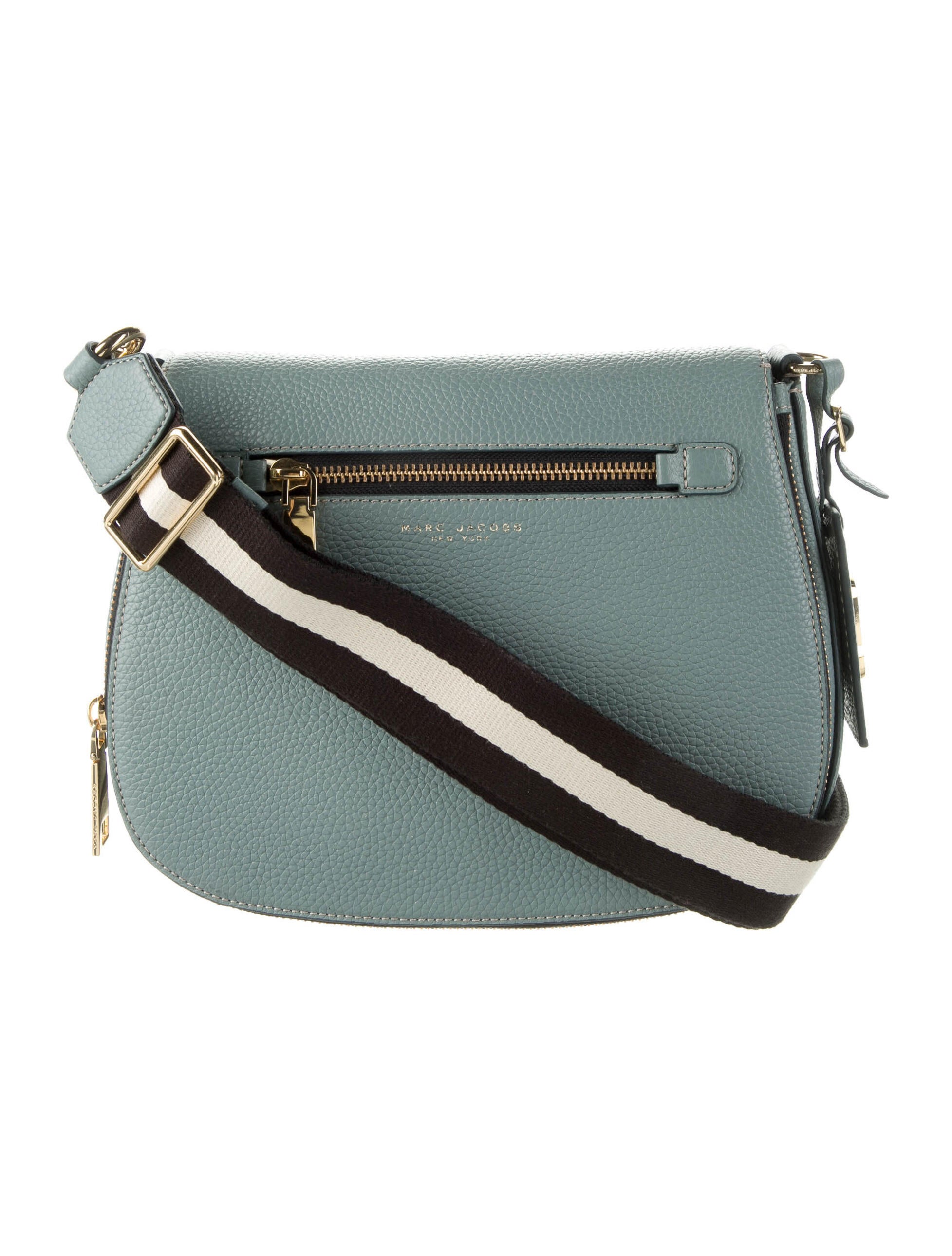 Marc Jacobs Textured Leather Crossbody Bag Silver Crossbody Bags