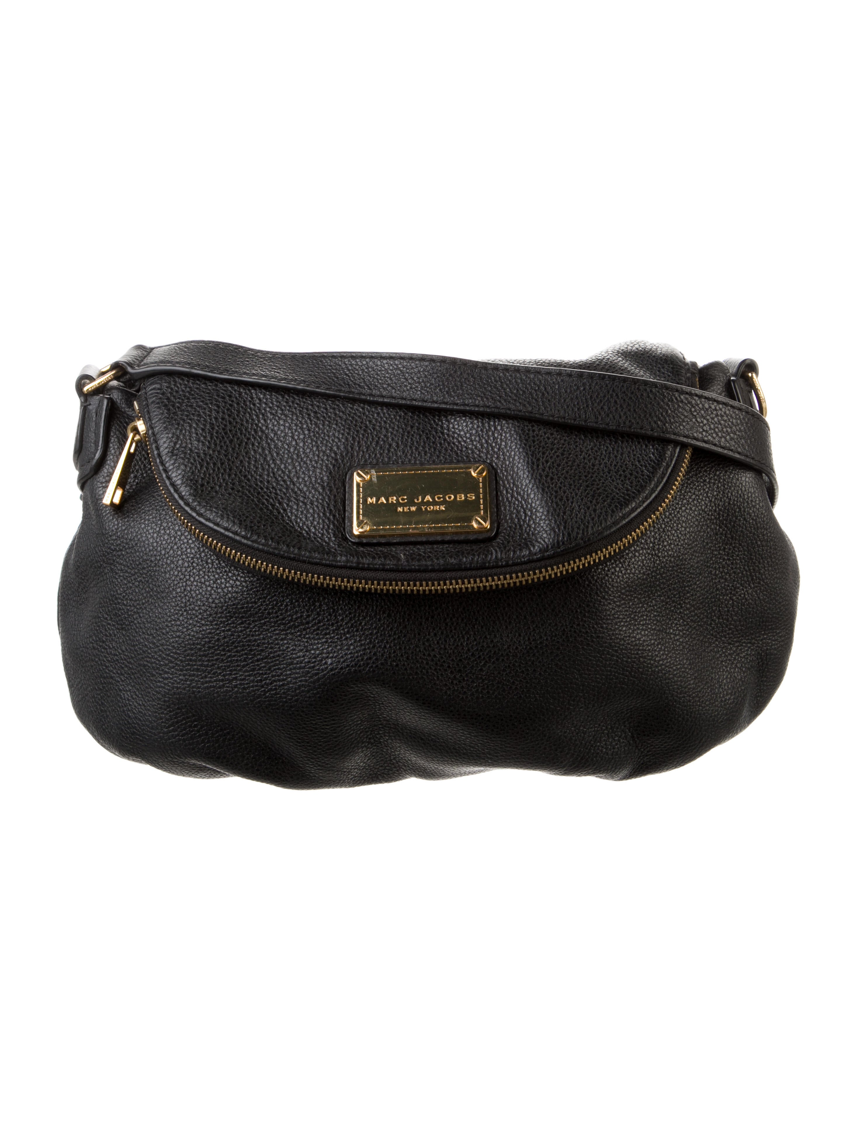 Marc Jacobs Solid Leather Crossbody Bag Black Crossbody Bags