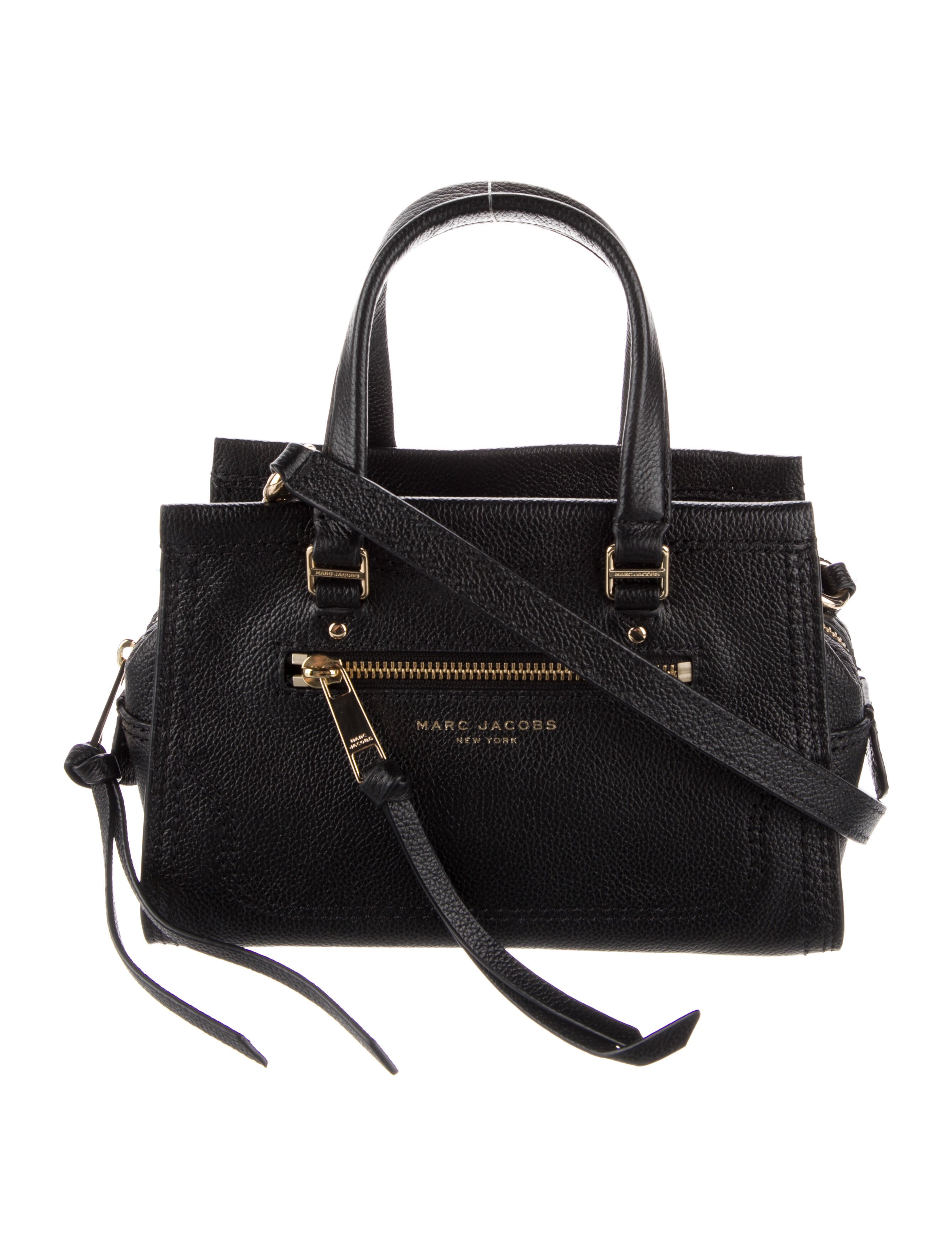 Marc Jacobs Solid Leather Handle Bag Black Handle Bags, Handbags