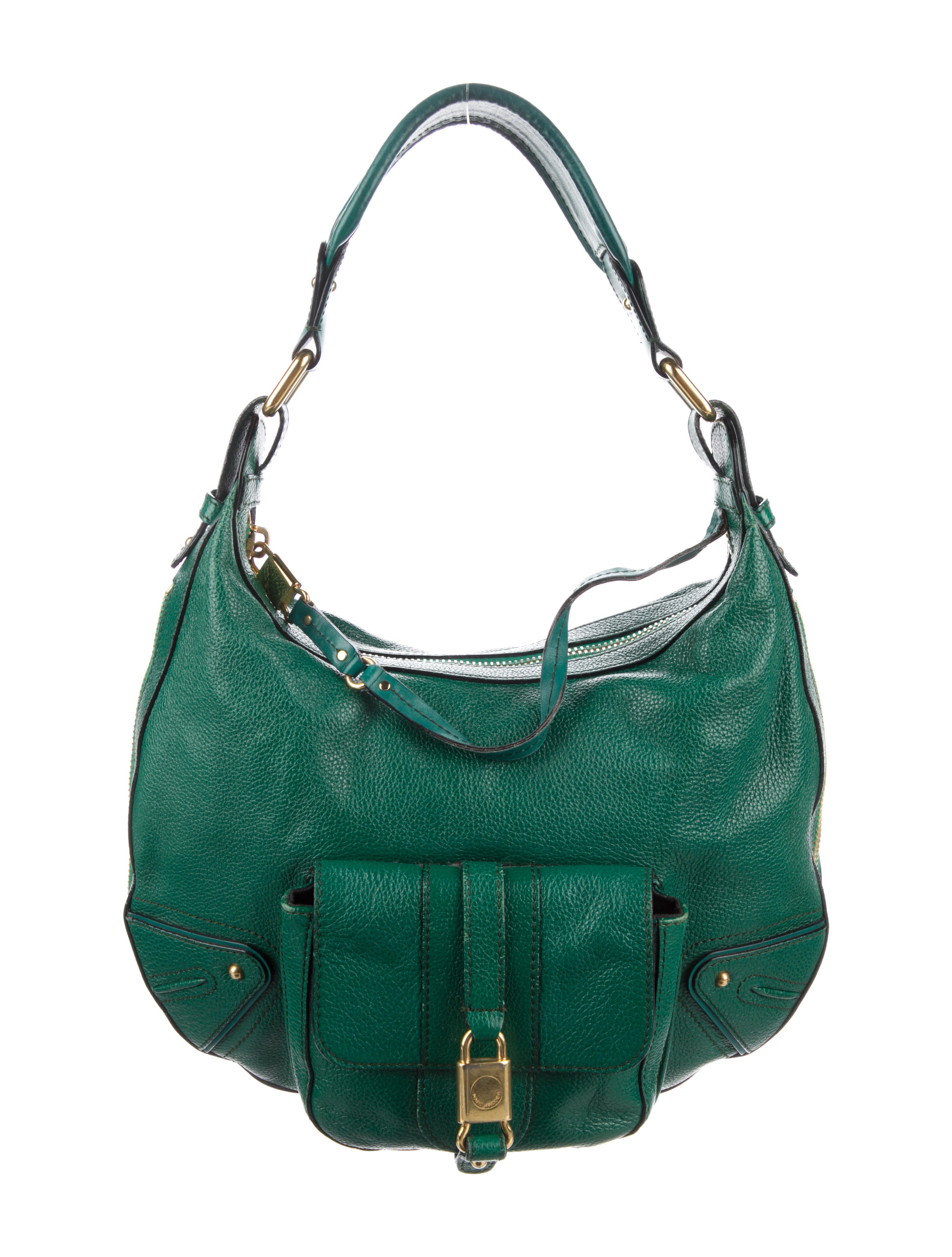 Marc Jacobs Lock & Strap Shoulder Bag Green Shoulder Bags, Handbags