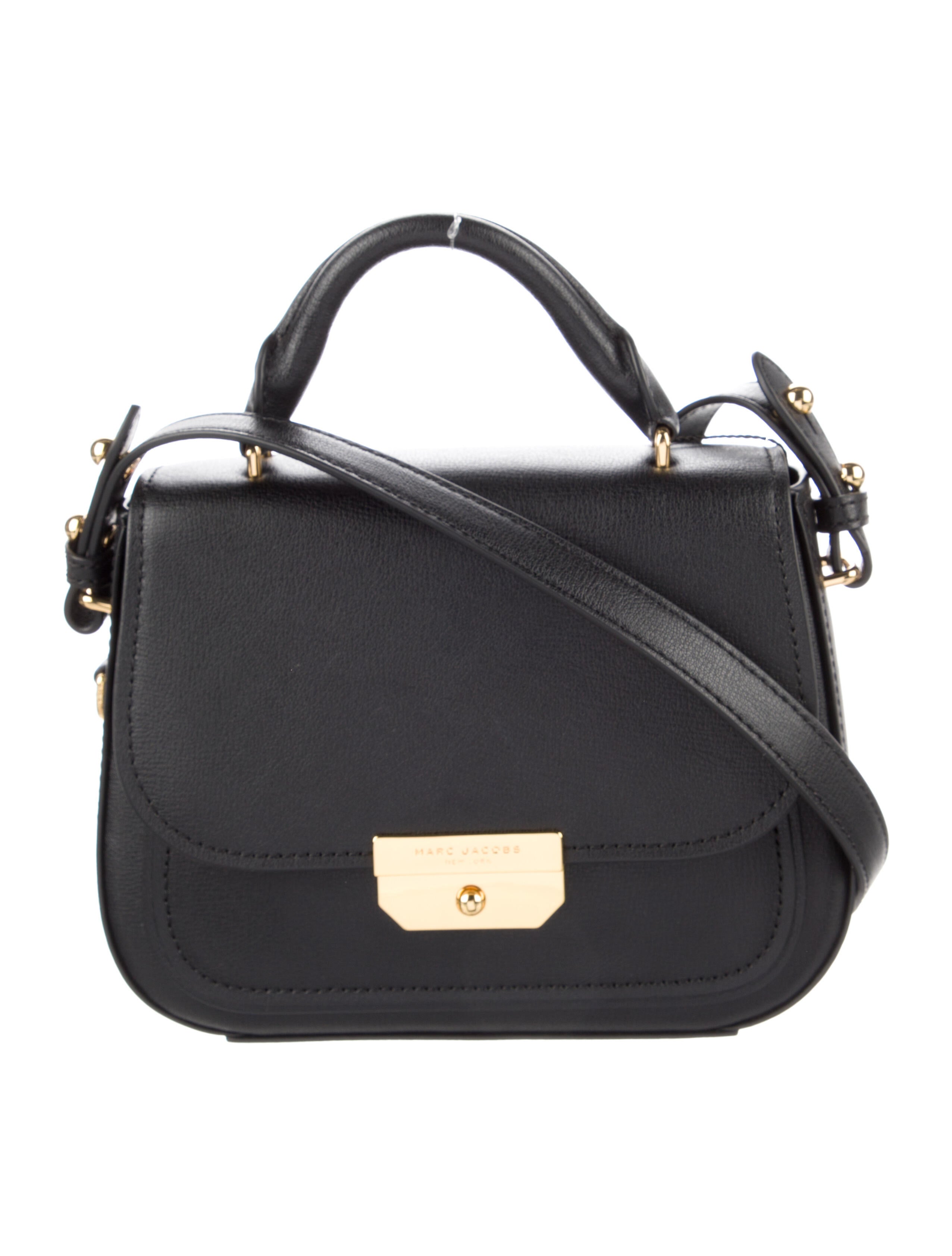 Marc Jacobs Marc Jacobs Vintage Turnlock Leather Crossbody Bag Black