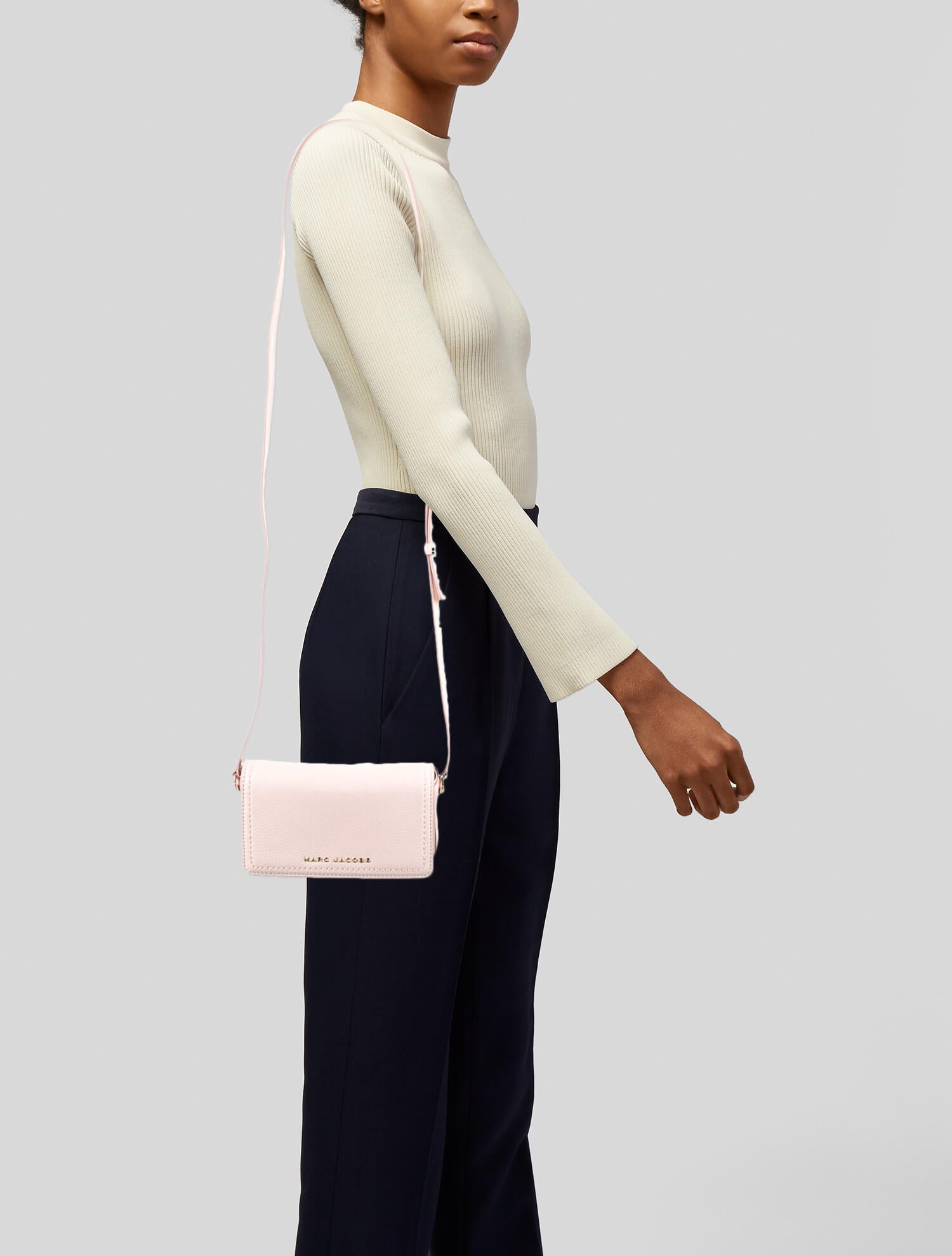 Marc Jacobs Quilted Leather Crossbody Bag Pink Crossbody Bags