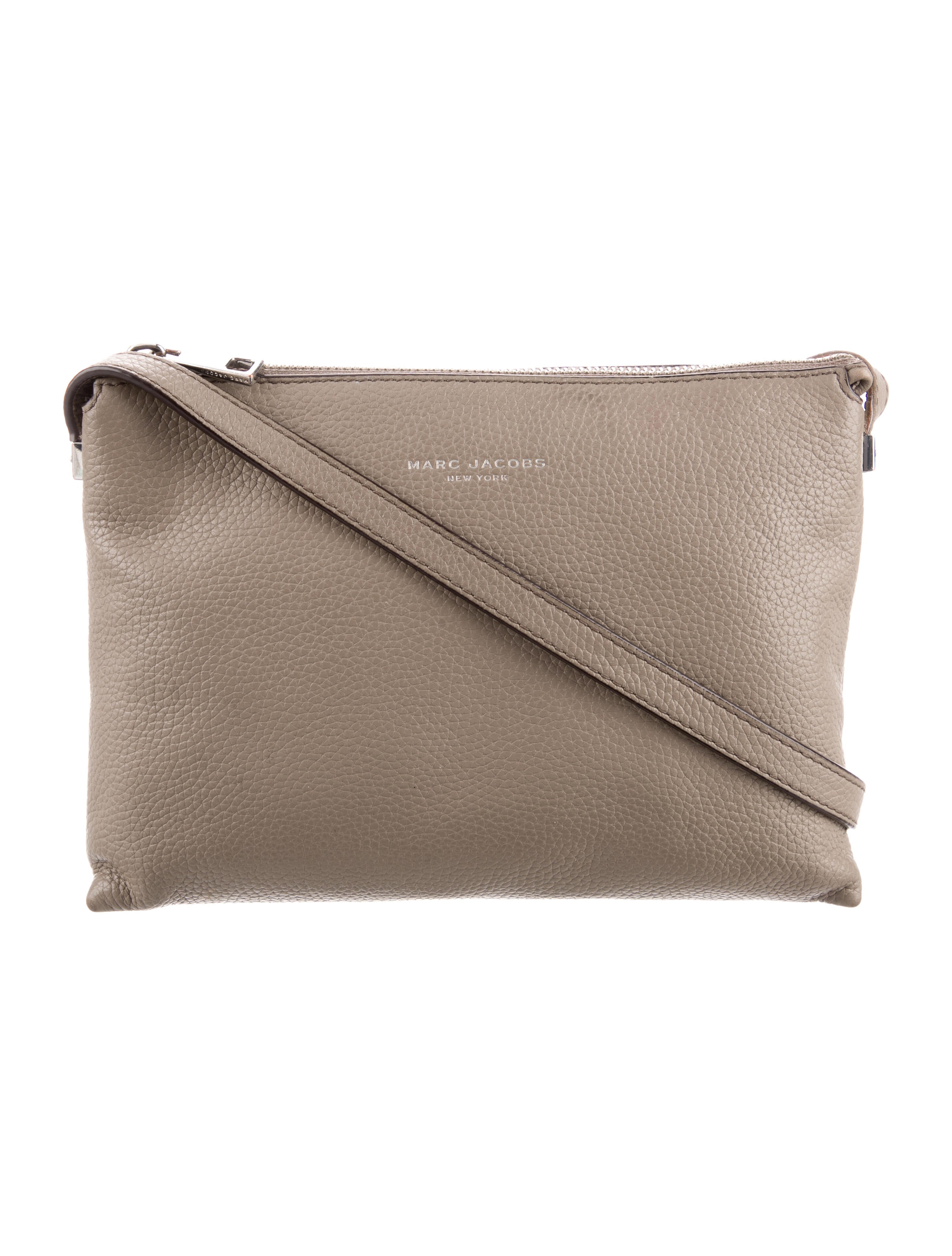 Marc Jacobs Textured Leather Crossbody Bag Grey Crossbody Bags