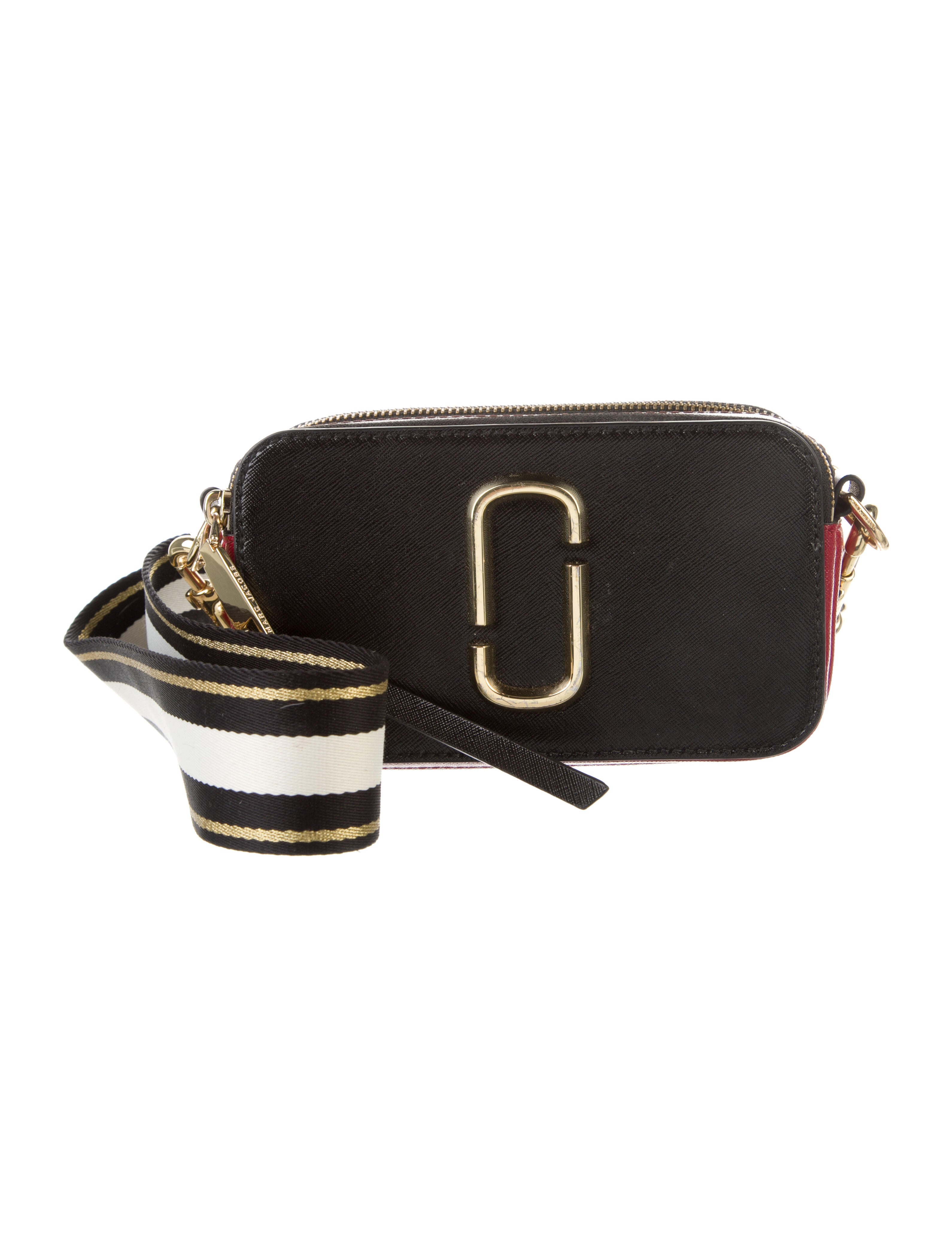 Marc Jacobs The Snapshot Leather Crossbody Bag Black Crossbody Bags