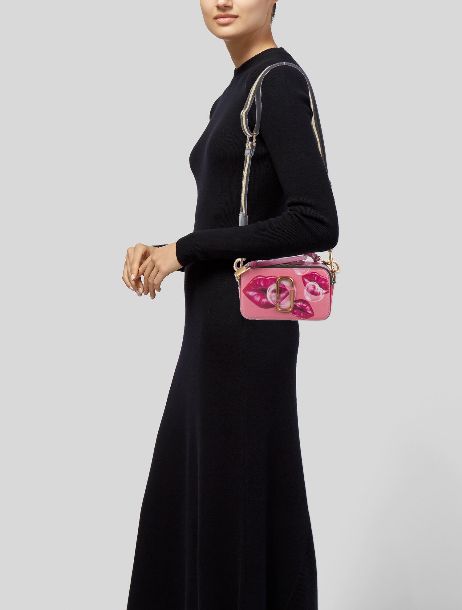 Marc Jacobs The Snapshot Leather Crossbody Bag Pink Crossbody Bags