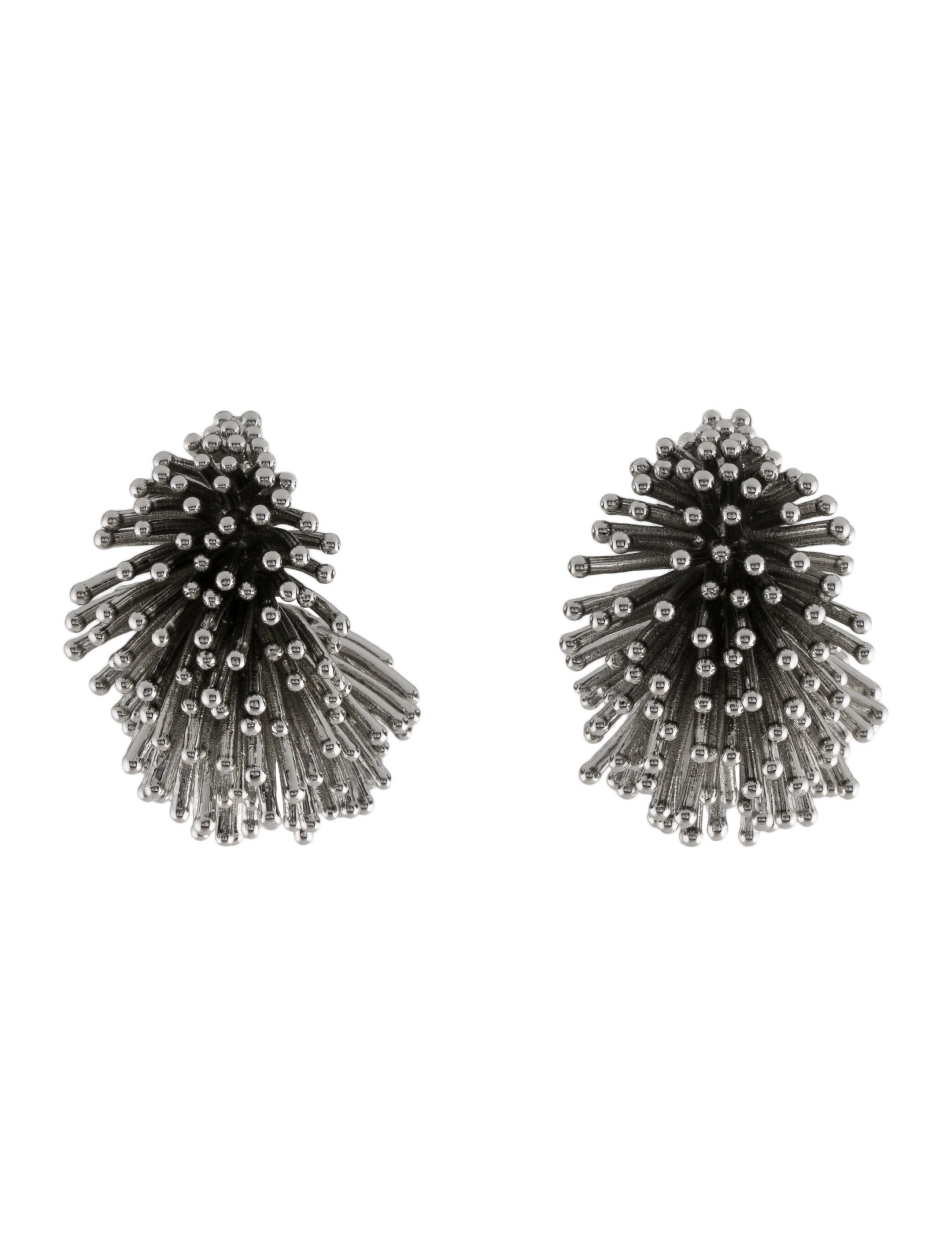 Marc Jacobs Seaburst Earrings SilverTone Metal Stud, Earrings