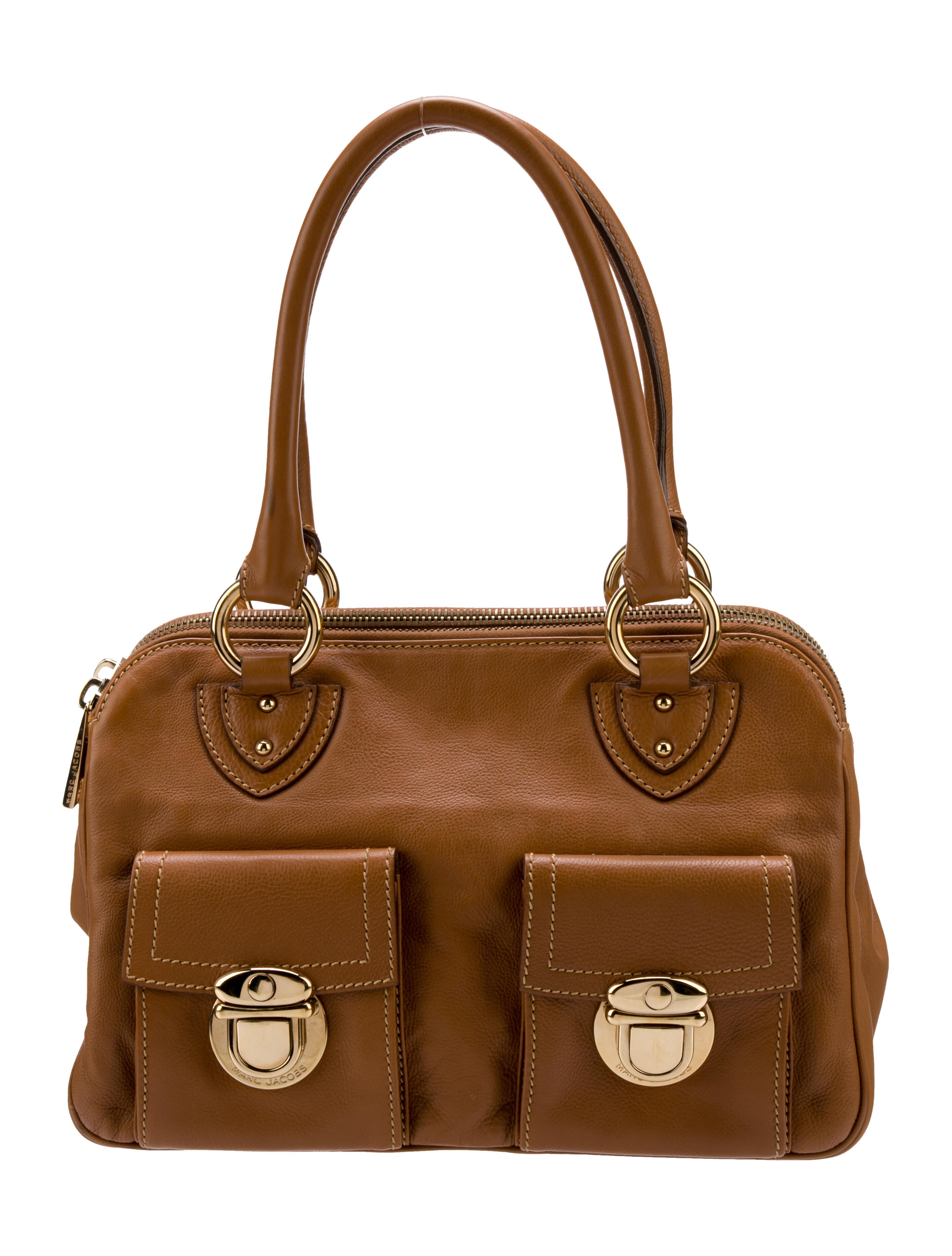 Marc Jacobs Pebbled Leather Shoulder Bag Brown Shoulder Bags