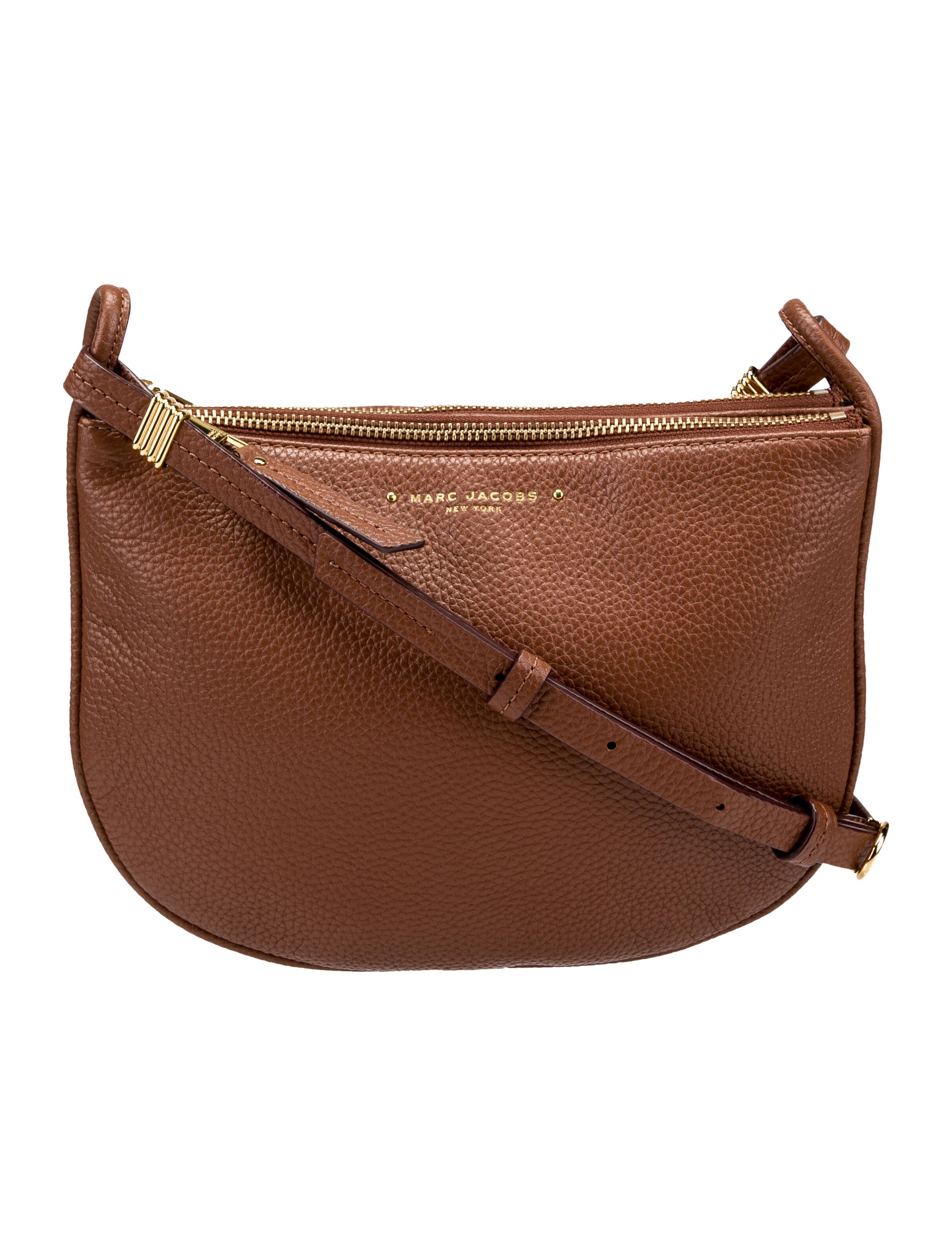 Marc Jacobs Grained Leather Crossbody Bag Brown Crossbody Bags