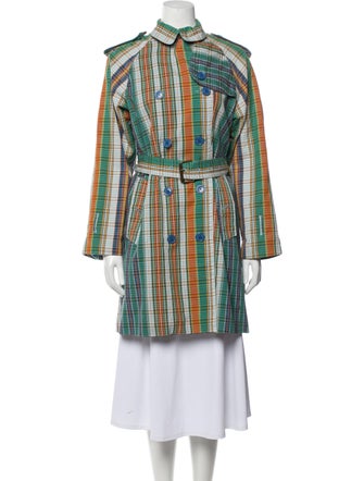 Marc Jacobs Plaid Print Trench Coat