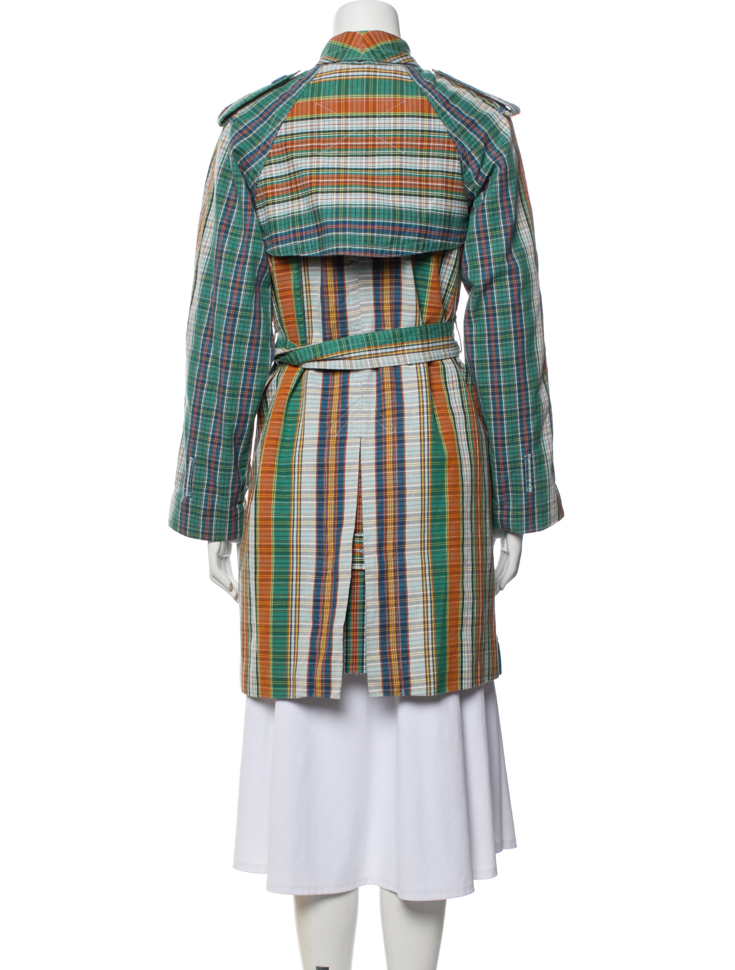 Marc Jacobs Plaid Print Trench Coat