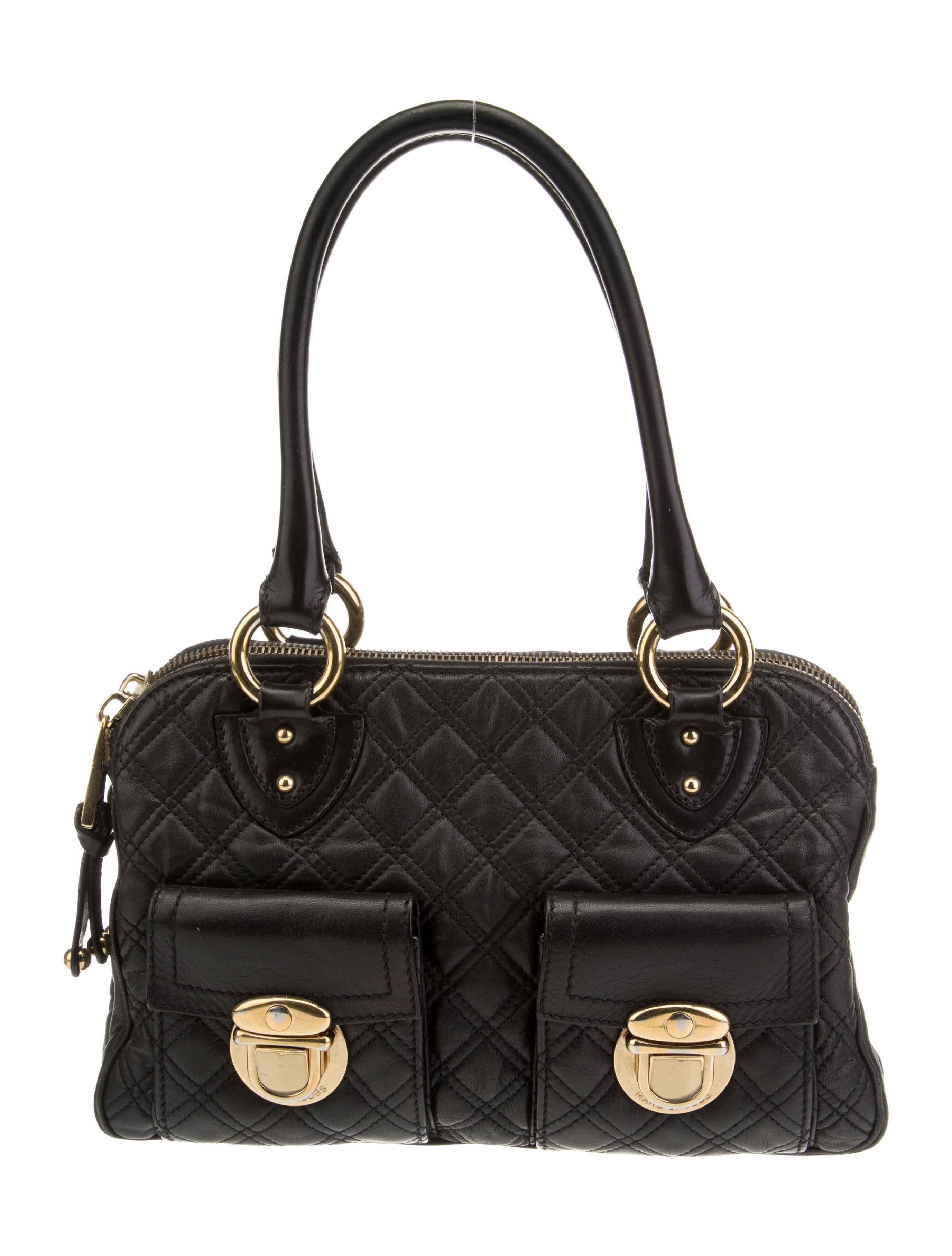 Marc Jacobs Quilted Leather Shoulder Bag Black Shoulder Bags
