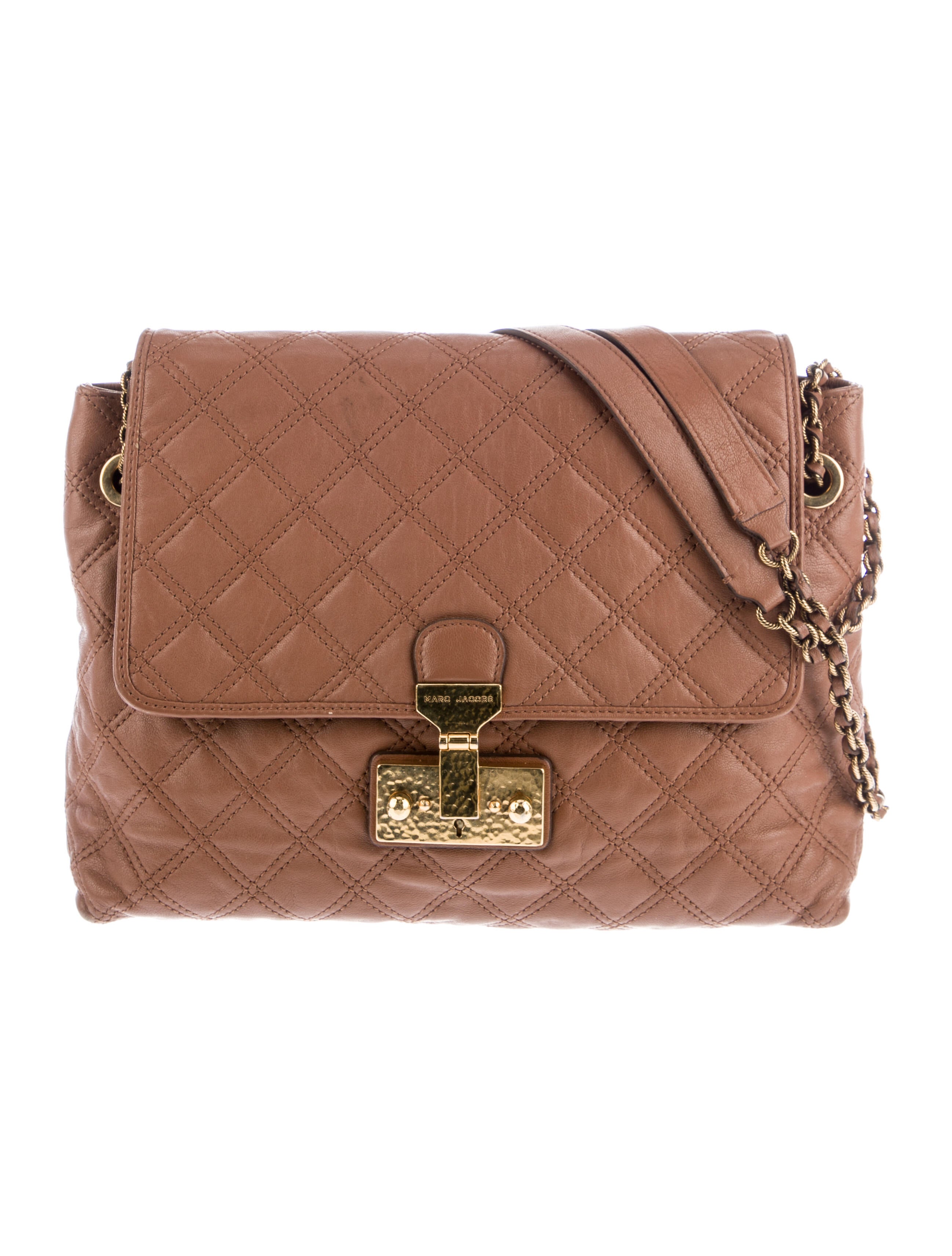 Marc Jacobs Quilted Leather Shoulder Bag Brown Shoulder Bags
