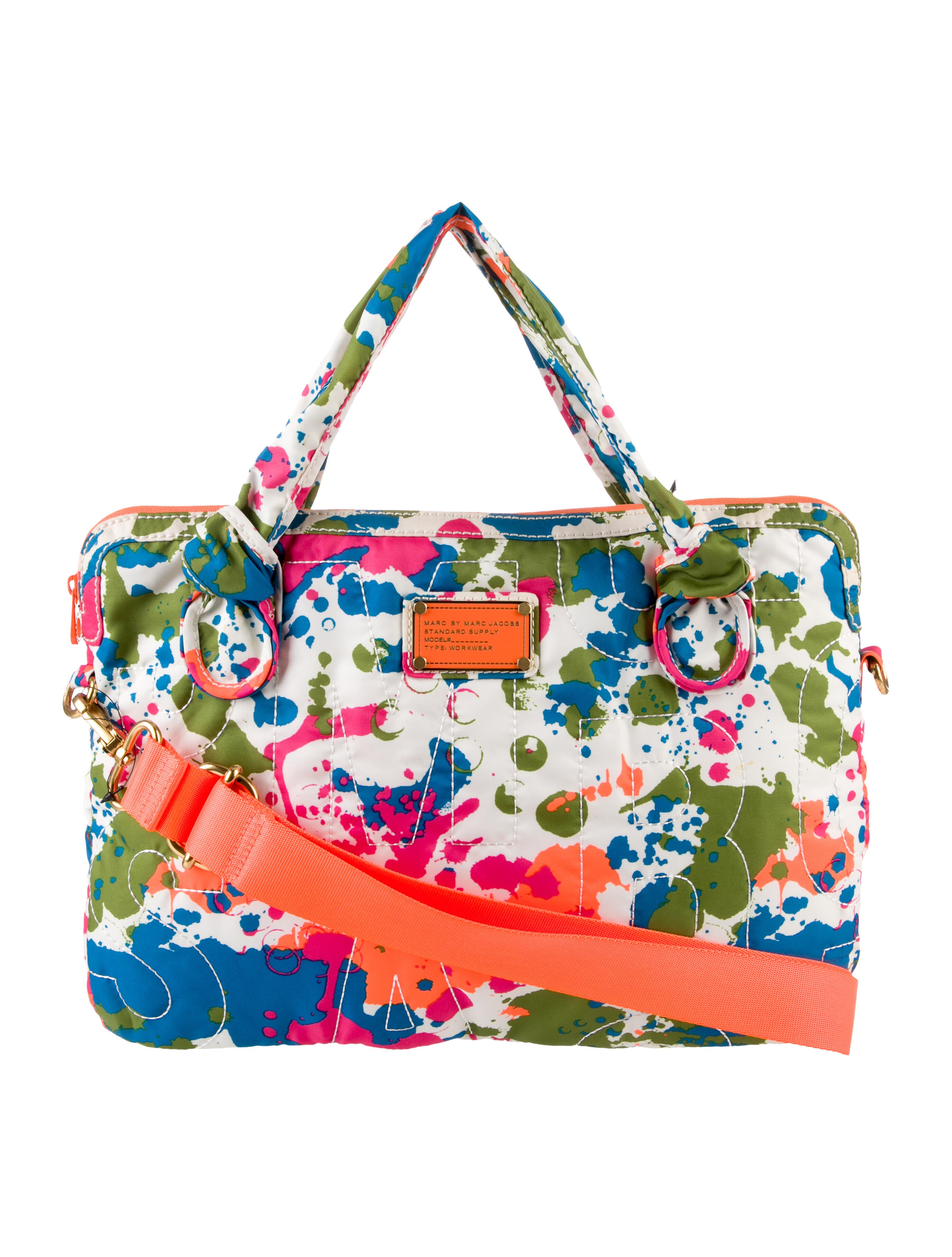 Marc Jacobs Nylon Patterned Shoulder Bag w/ Tags Orange Shoulder Bags