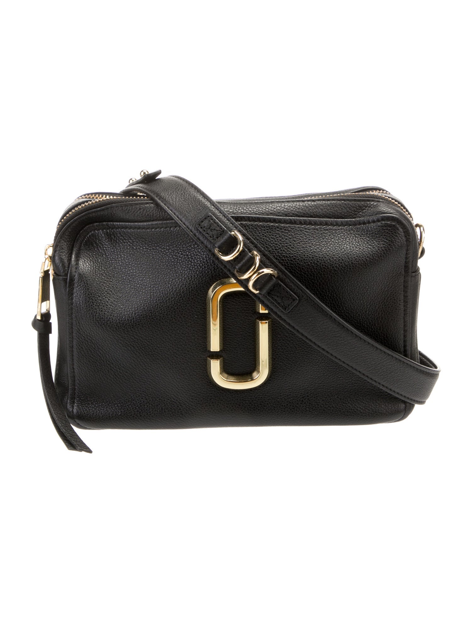 Marc Jacobs Textured Leather Crossbody Bag Black Crossbody Bags