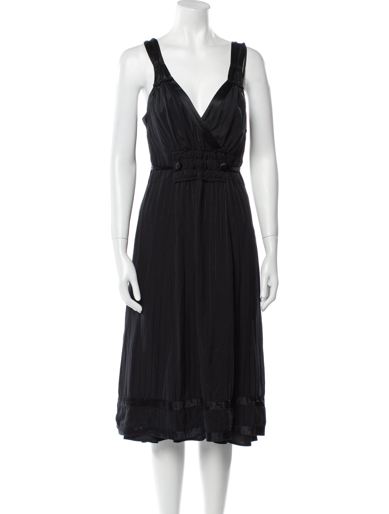Marc Jacobs Silk Midi Length Dress - Black Dresses, Clothing - MAR180732 |  The RealReal