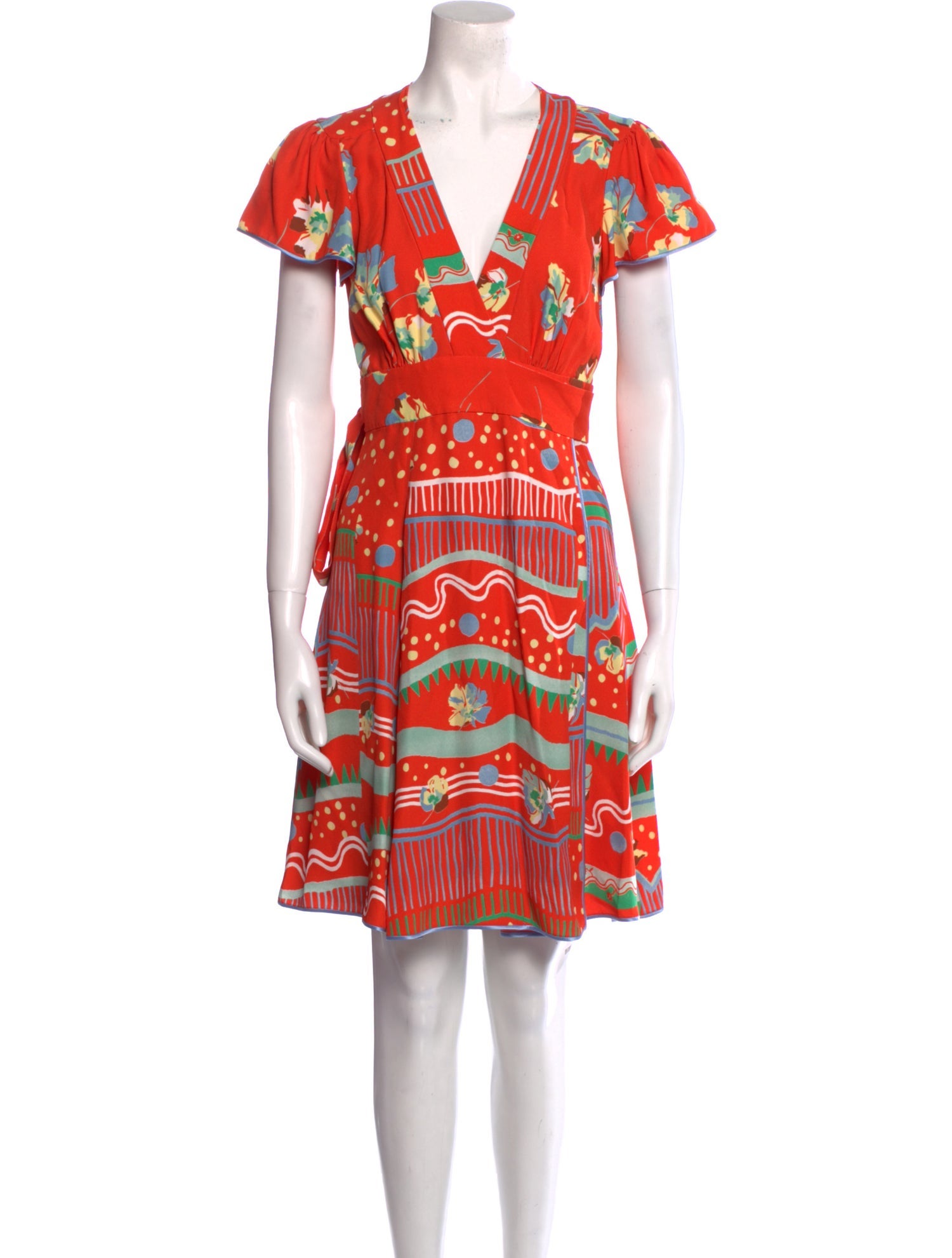 Marc Jacobs Printed Knee-Length Dress - Orange Dresses, Clothing 