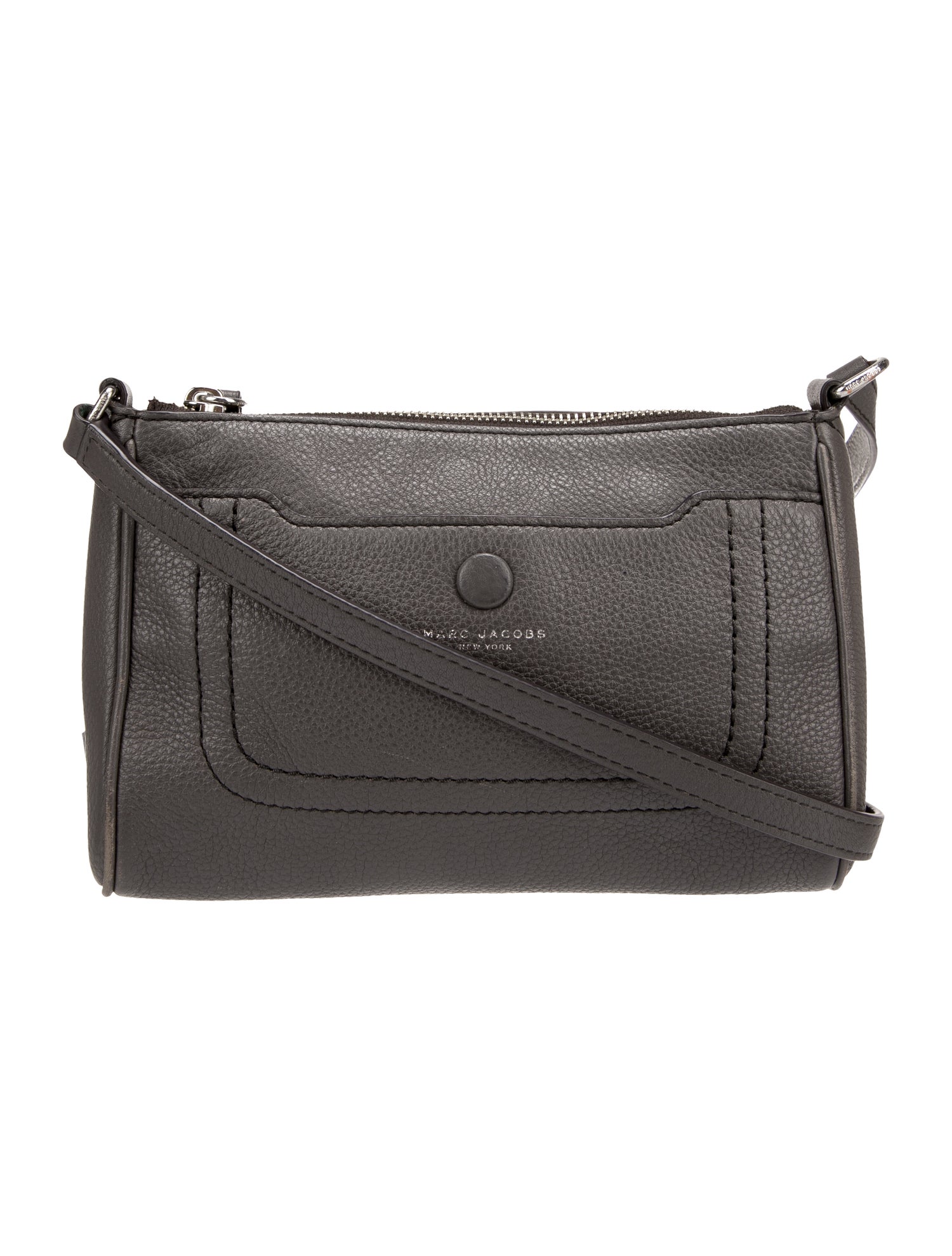 Marc Jacobs Textured Leather Crossbody Bag Grey Crossbody Bags