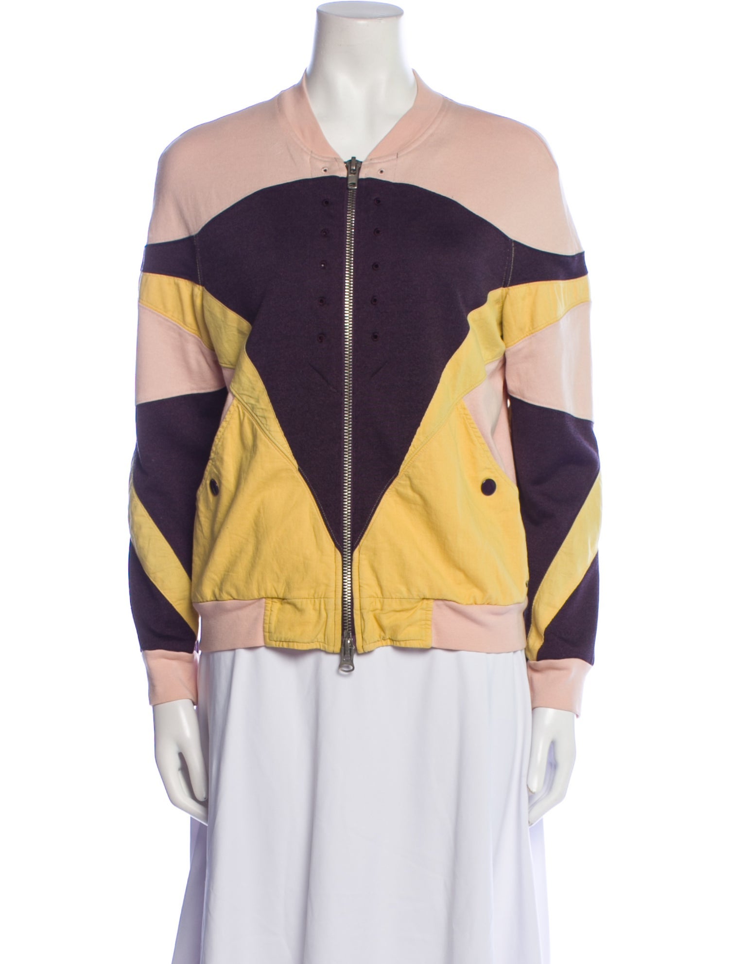 Marc Jacobs Colorblock Pattern Bomber Jacket Pink Jackets, Clothing