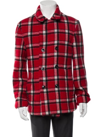 Marc Jacobs Wool Plaid Print Trucker Jacket