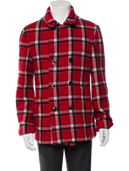 Marc Jacobs Wool Plaid Print Trucker Jacket
