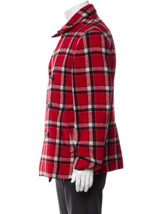 Marc Jacobs Wool Plaid Print Trucker Jacket