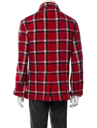 Marc Jacobs Wool Plaid Print Trucker Jacket