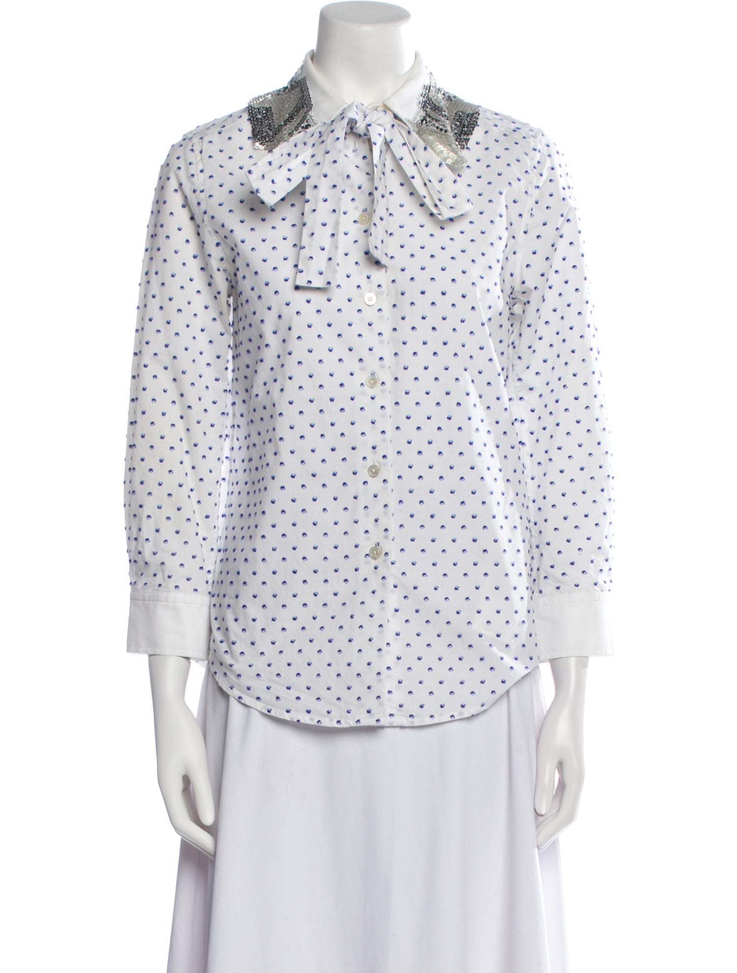 Marc Jacobs Printed Three-Quarter Sleeve Button-Up Top