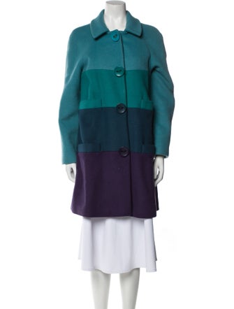 Marc Jacobs Wool Colorblock Pattern Coat