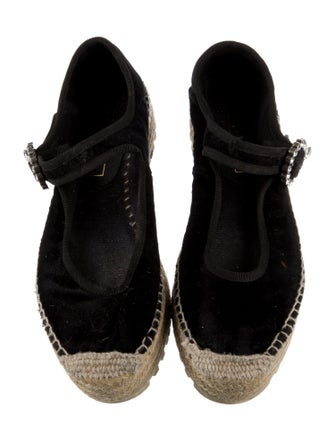 Marc Jacobs Velvet Crystal Embellishments Espadrilles